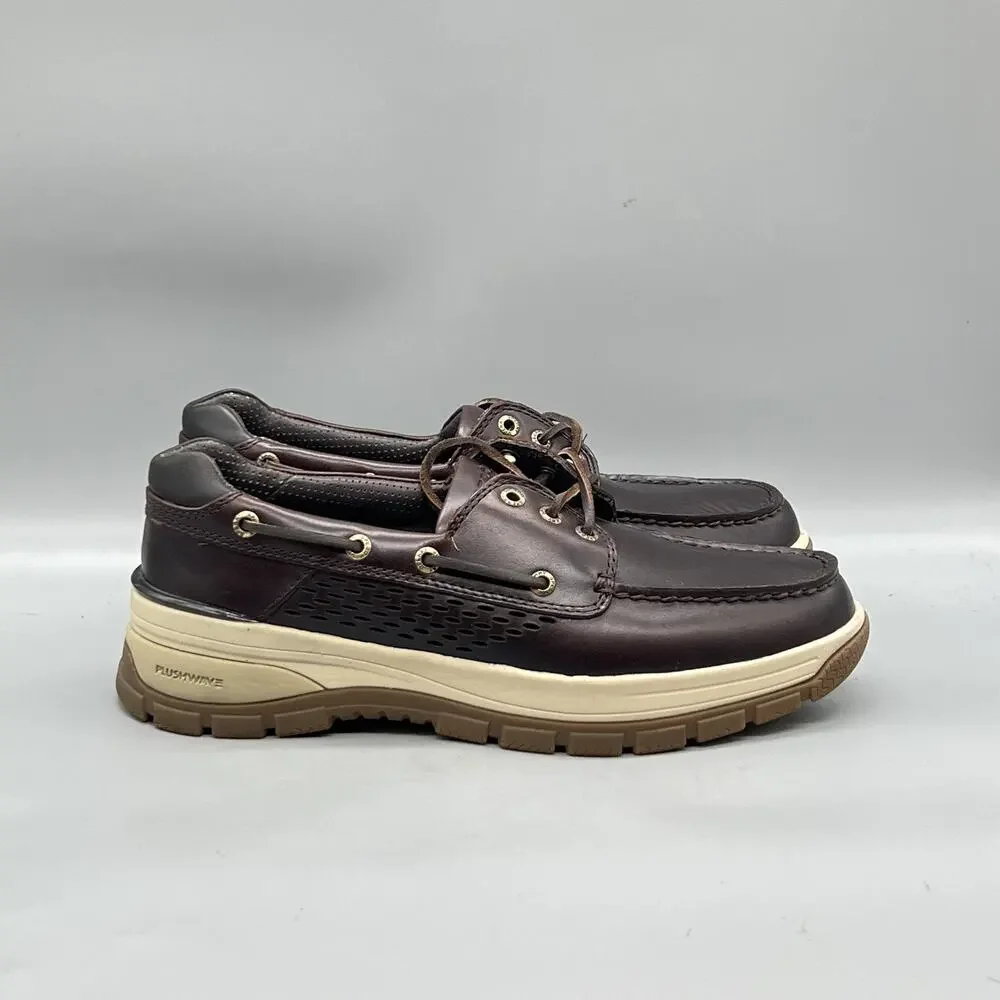 Sperry Shoes Mens 9 Brown Leather Billfish Plushwave Boat Deck Casual Comfort